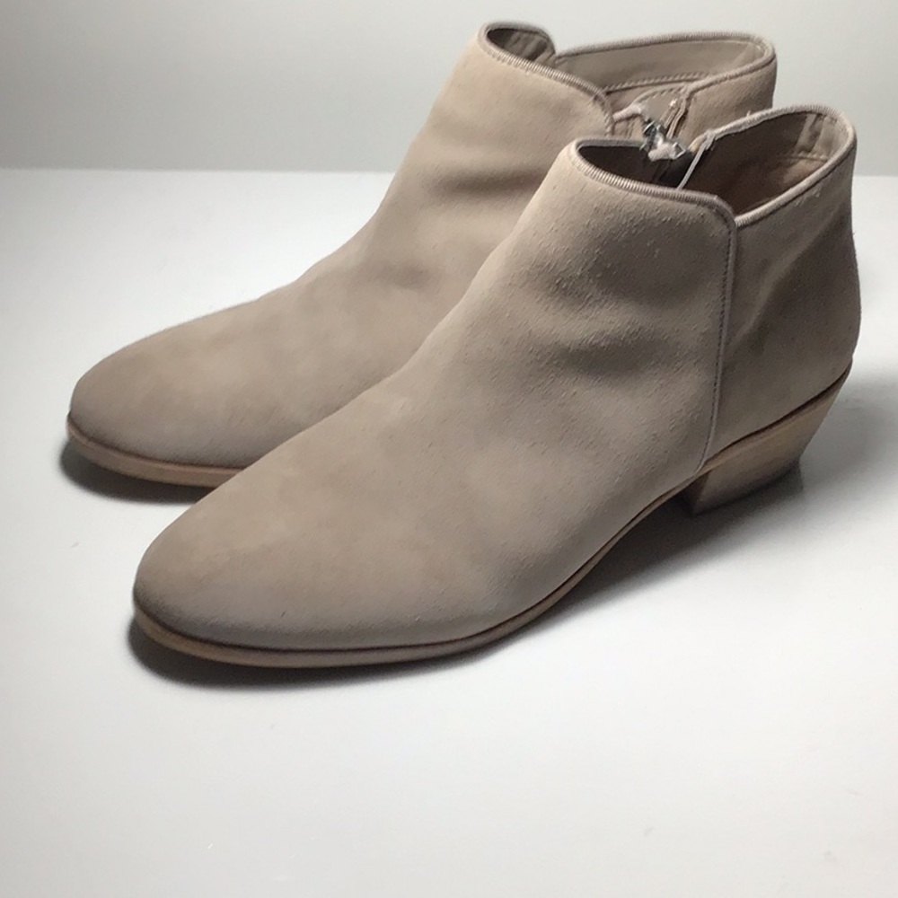 Sam Edelman Petty 2 Women's Suede Ankle Booties Side Zip Putty 8.5